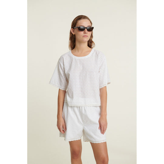 Basic Apparel Adie Crop Tee Bright white