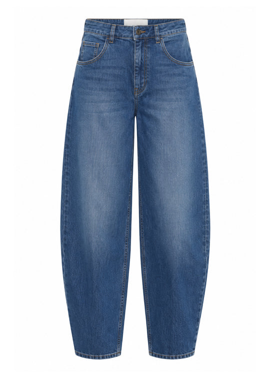 La Rouge Tenna Barrel Jeans Blue Washed Denim