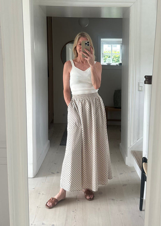 Lollys Laundry AkaneLL Maxi Skirt Creme dot