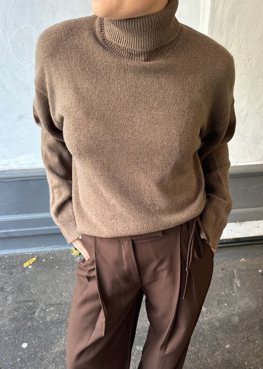 Minimum Kya merino knit Shitake (brun)