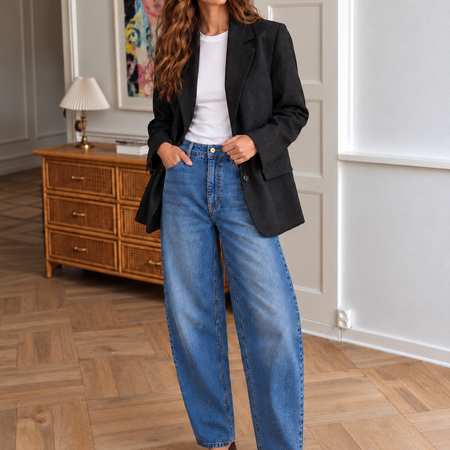 La Rouge Tenna Barrel Jeans Blue Washed Denim