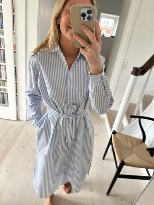 Schulz by Crowd Dilby Shirt dress white blue stripe