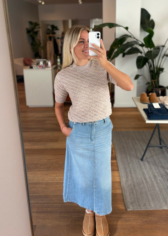 Part Two SiyaPW Skirt Light Blue Denim