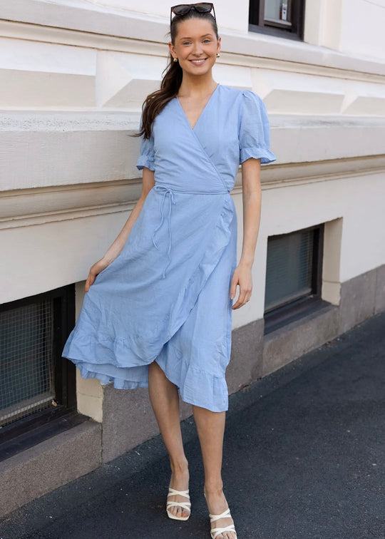 Neo Noir Marietta Linen Dress light blue