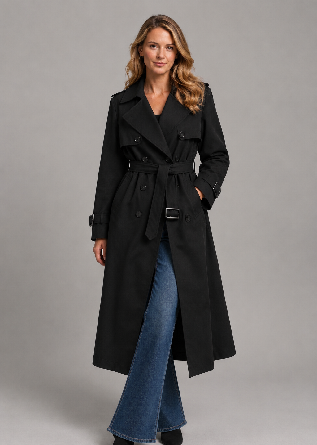 Urban Pioneers Fadoua Trench Coat Black