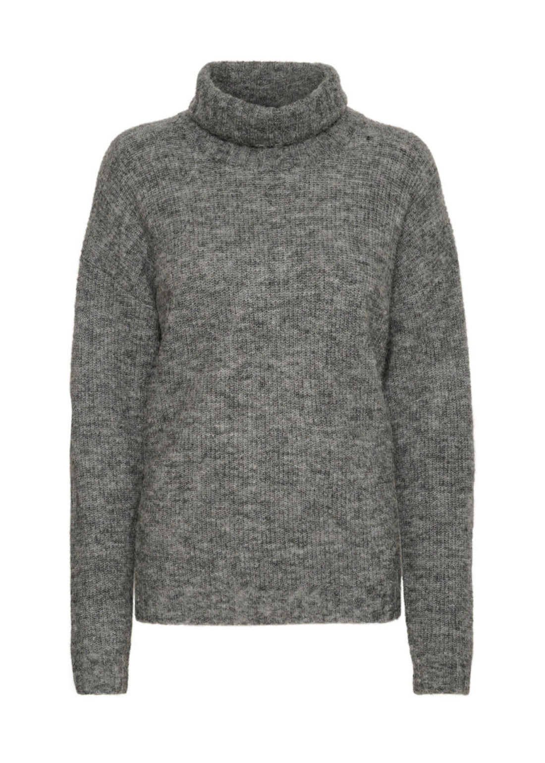 My Essential Wardrobe The Knit Rollneck Dark Grey Melange