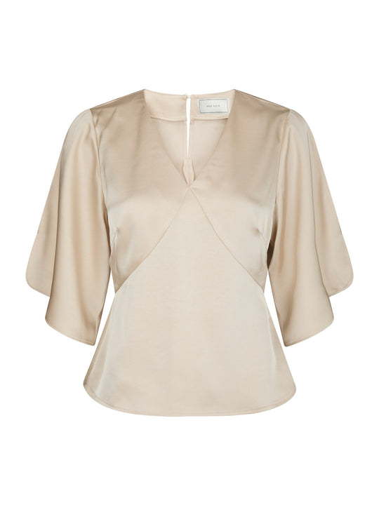 Neo Noir Remana Heavy Sateen Blouse Champagne
