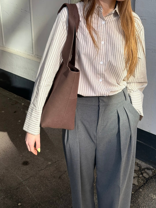 Neo Noir Dita Double Stripe Shirt Creme