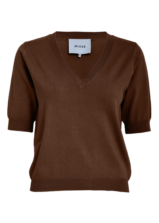 MSMilla V-Neck Knit Tee Tiramisu