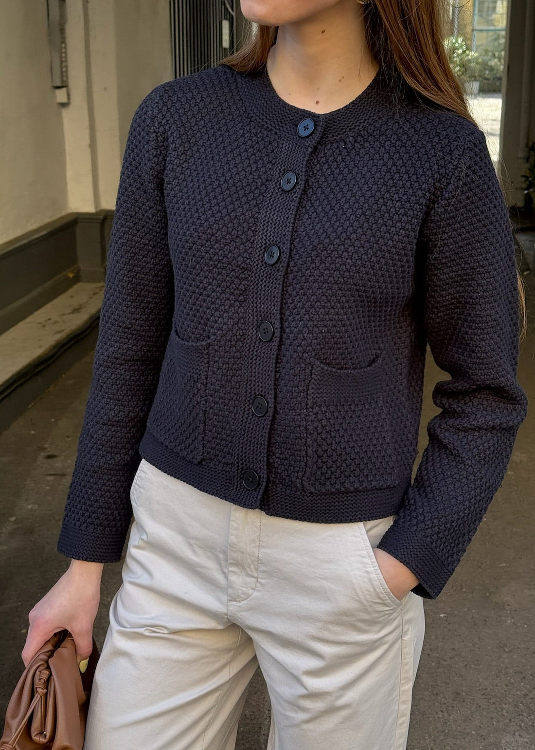 Part Two ElmiePW Cardigan Dark Navy