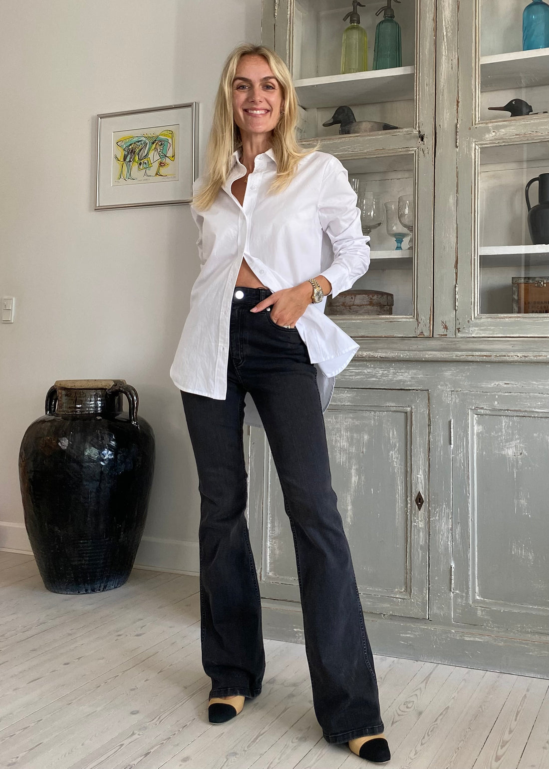 Gestuz Emilindagz hw blossade jeans noos tvättade grå