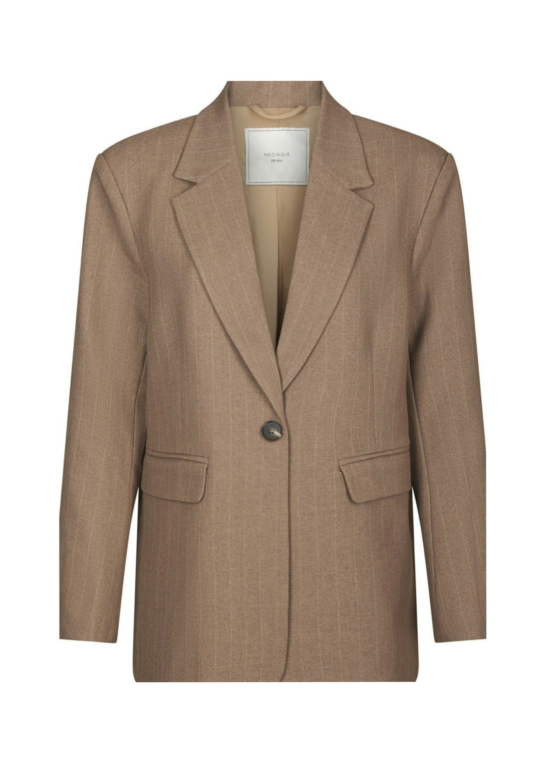 Neo Noir Gaby Pinstripe Blazer Taupe