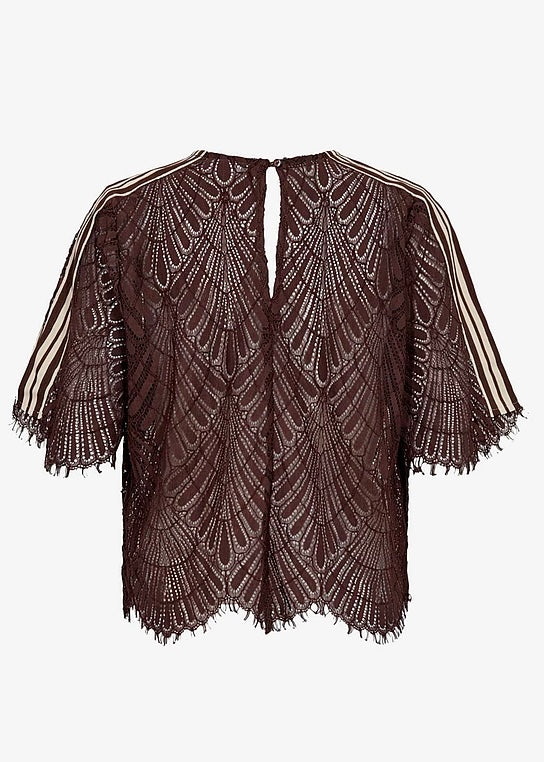 Co’Couture Leticc Lace Blouse Dark Brown