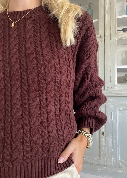 Esmé Studios Esbraidy Jumper Knit Bitter Chocolate (Bordeaux)