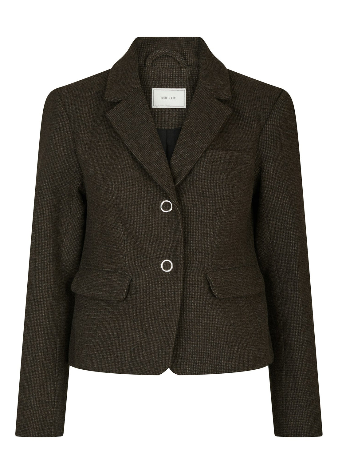 Neo Noir Waed Mini Check Blazer Brown Melange
