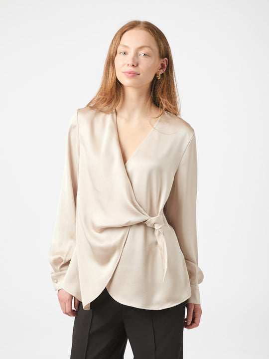 Neo Noir Petris Heavy Sateen Blouse Champagne