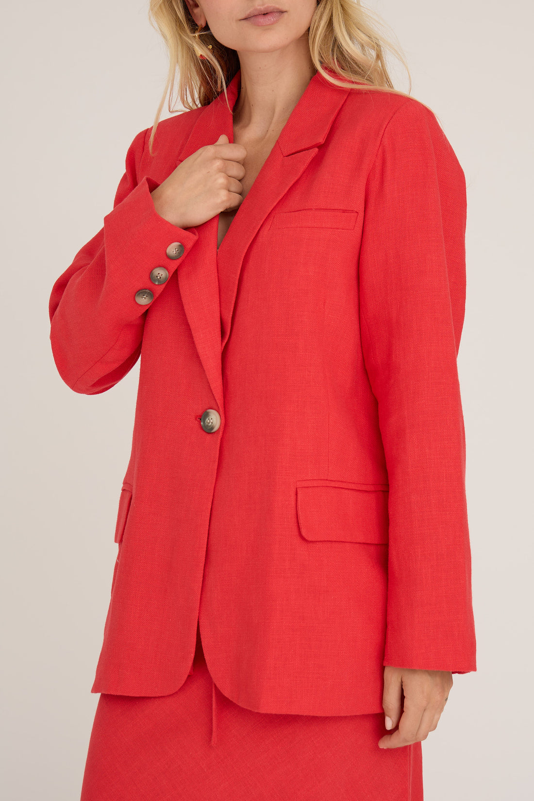 A-View Annali linen blazer red