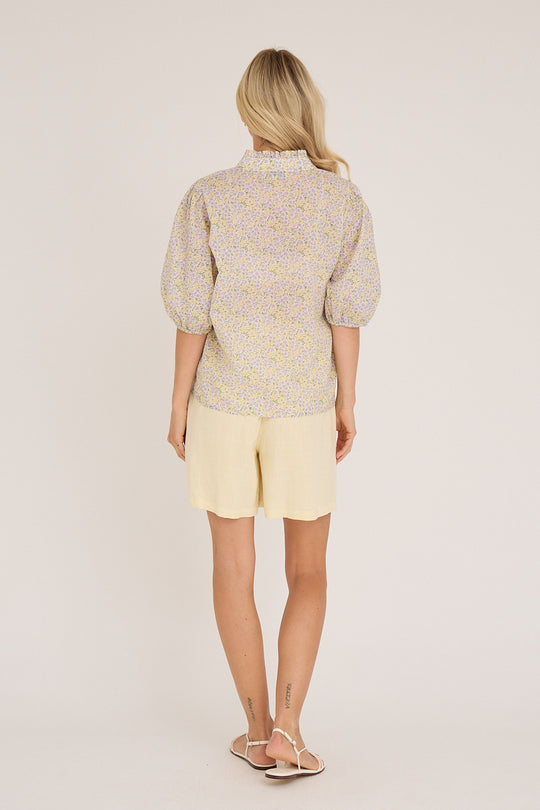 A-view Tiffany short sleeve shirt  Lilac/Yellow