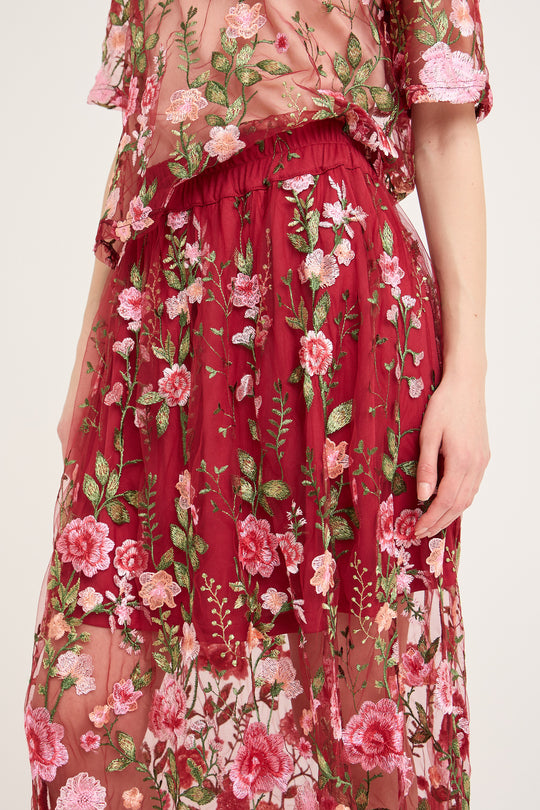 A-View Fuschia skirt Bordeaux/Rose