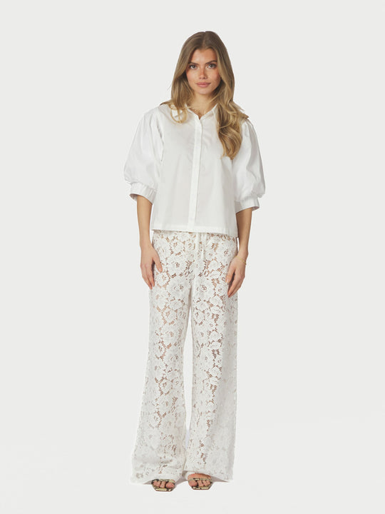 Neo Noir Etta Poplin Shirt White