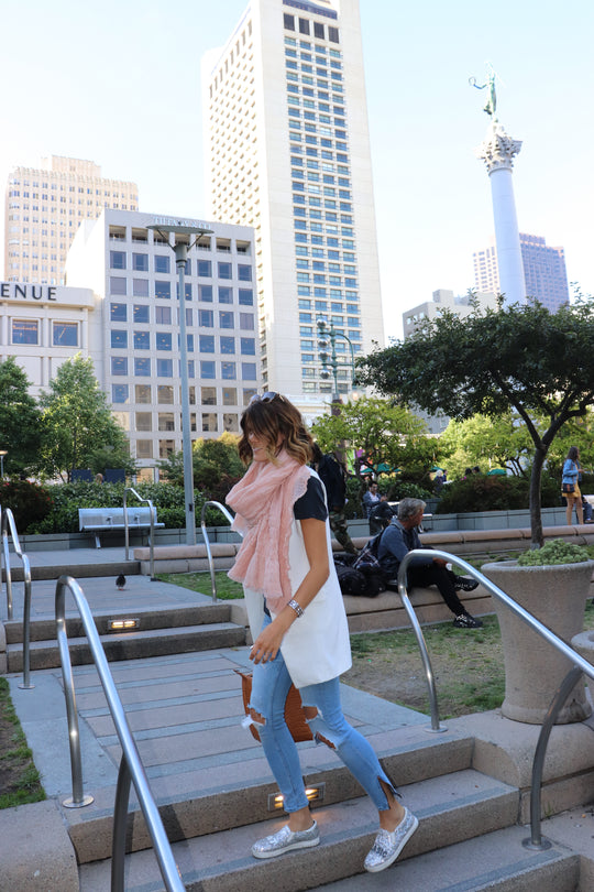 Livness uldtørklæde lyserød