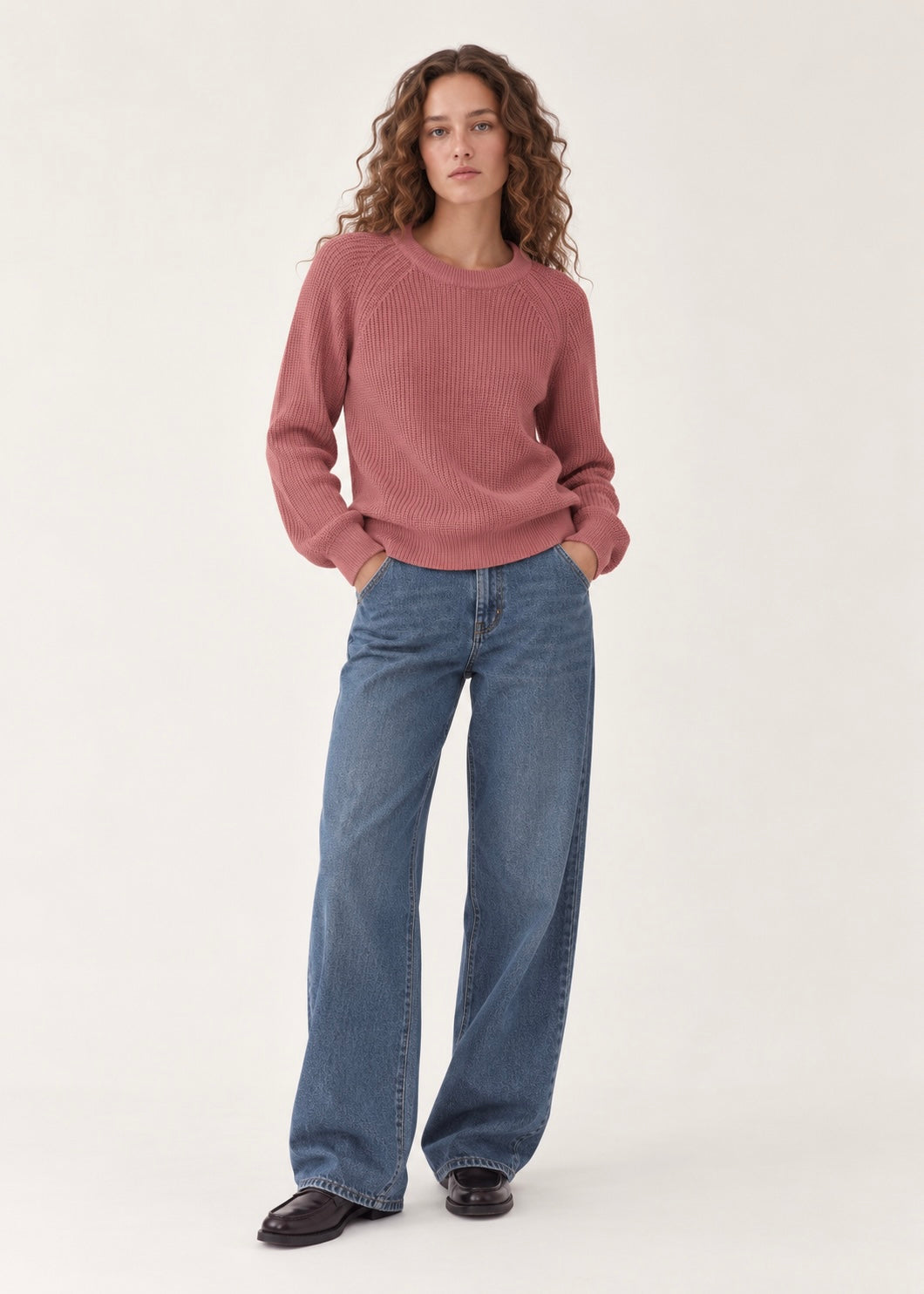 Serendipity Cotton Knit Sweater Old Rose
