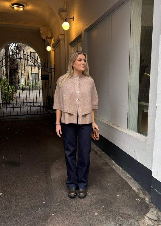 Neo Noir Josei Double Knit Cape Beige Melange