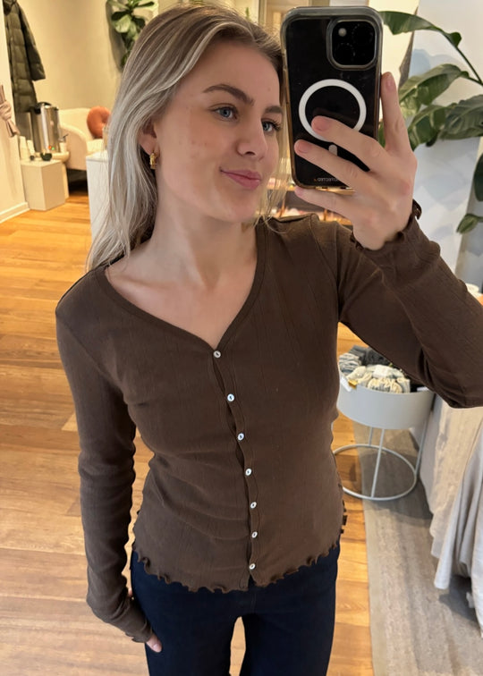 Saint Tropez GruSZ Cardigan Fondue Fudge Melange