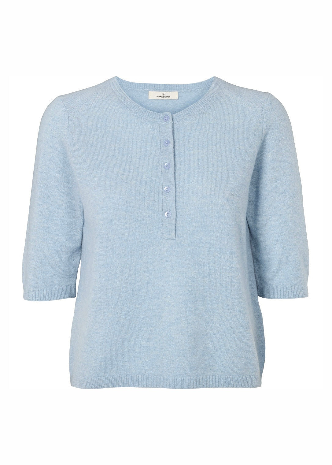 Basic Apparel Selem Granddad Wool Sweaters Light Blue