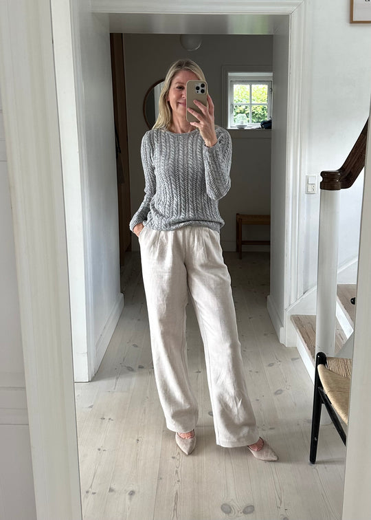 Modström HowieMD cable o-neck Grey Melange