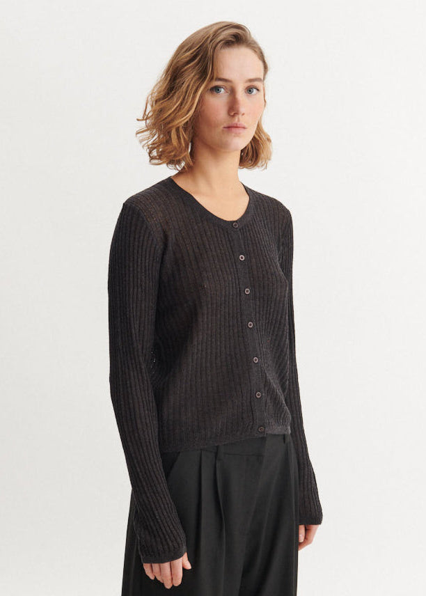 Basic Apparel Adi Cardigan Dark Grey Mel.