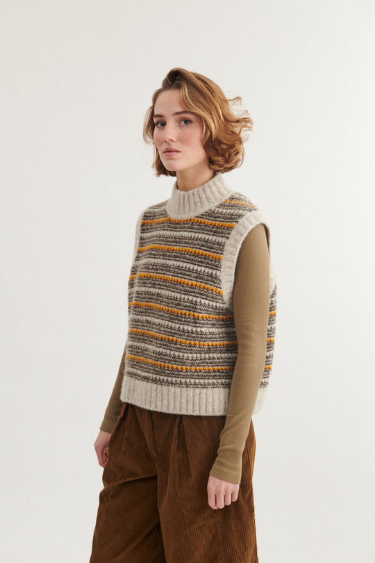 Basic Apparel Sally Vest Light grey mel./carafe/buckskin