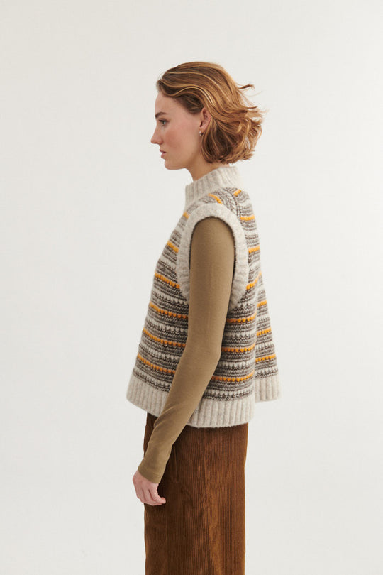Basic Apparel Sally Vest Light grey mel./carafe/buckskin