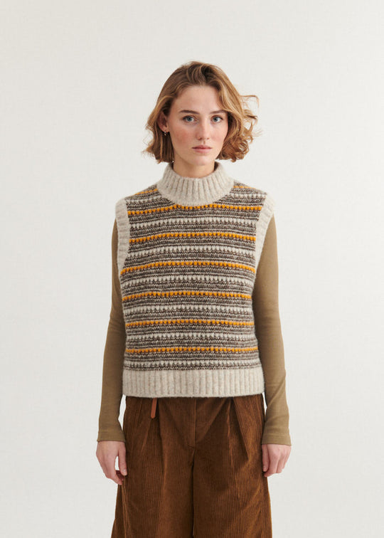 Basic Apparel Sally Vest Light grey mel./carafe/buckskin