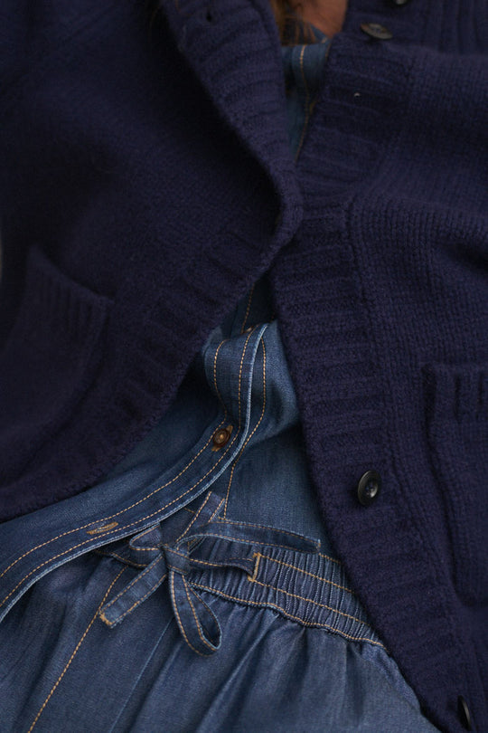 Basic Apparel Bine Wide Pant Mid blue