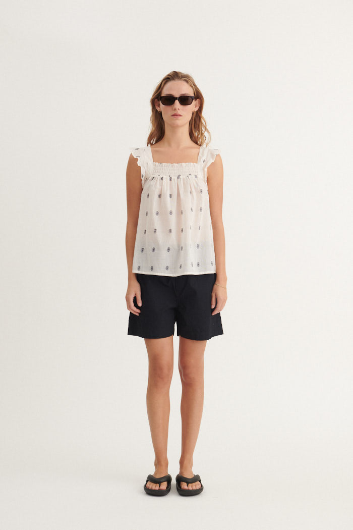 Basic Apparel Ada Top 705 whisper white / Sky captain