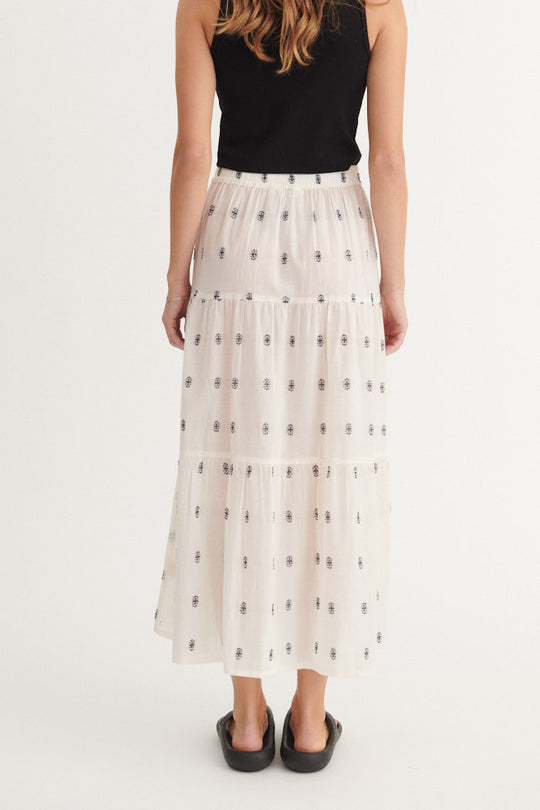 Basic Apparel Ada Nederdel whisper white / Sky captain