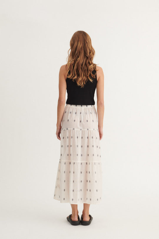 Basic Apparel Ada Nederdel whisper white / Sky captain