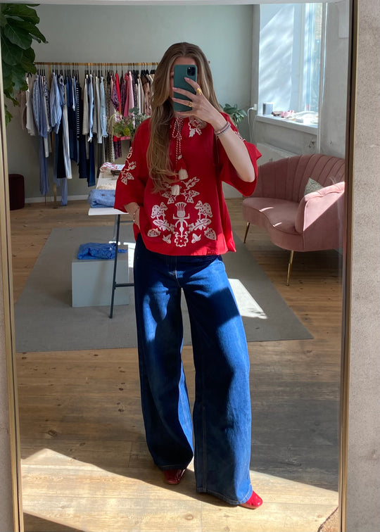 Helmstedt Dottie Blouse Red Strawberry