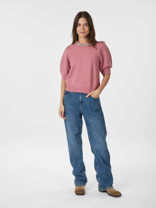 Neo Noir Maia Stone Knit blouse rose