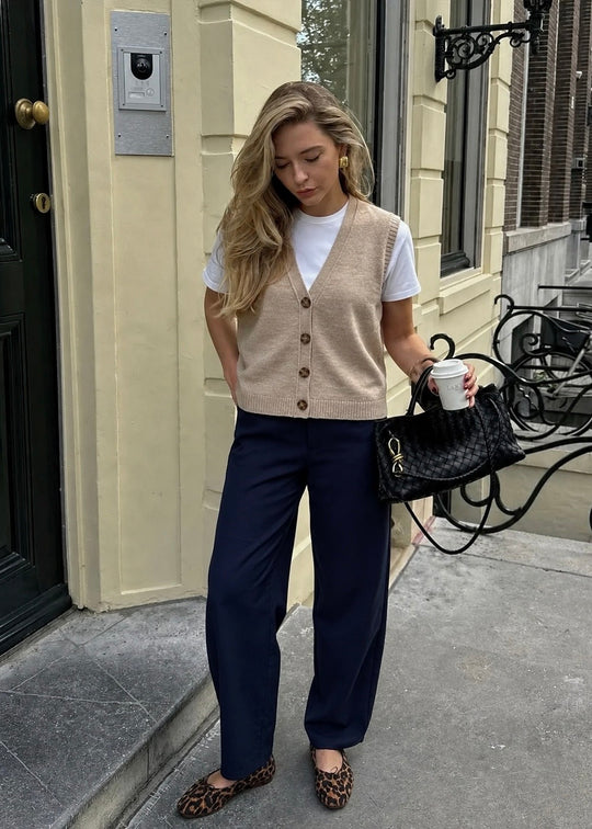 Noella N-Marilynn Knit Vest Sand Melange