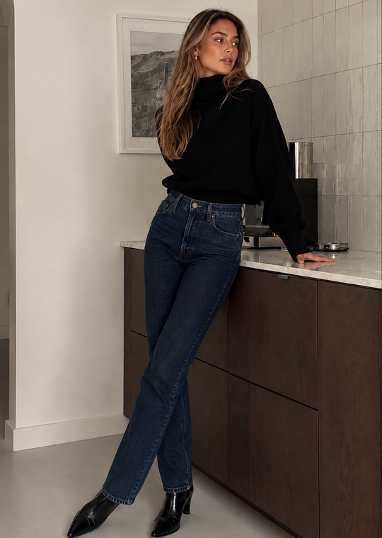 My Essential Wardrobe Jeans Straight 07 The Isa 139 Dark Blue Un-Wash
