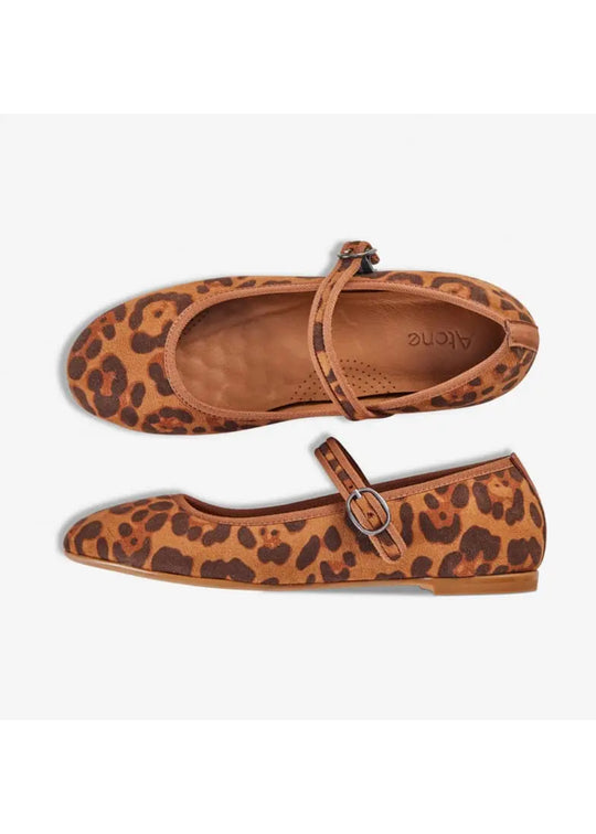 Atone Mary Jane Ballerina leopard
