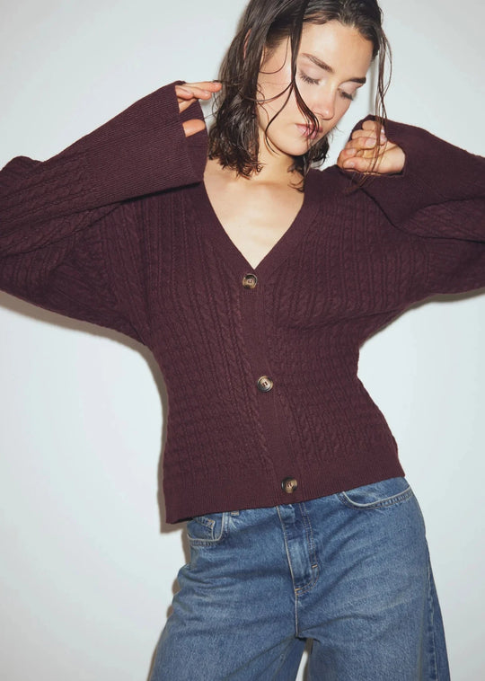 Noella N-Lenyx Knit Cardigan Winetasting