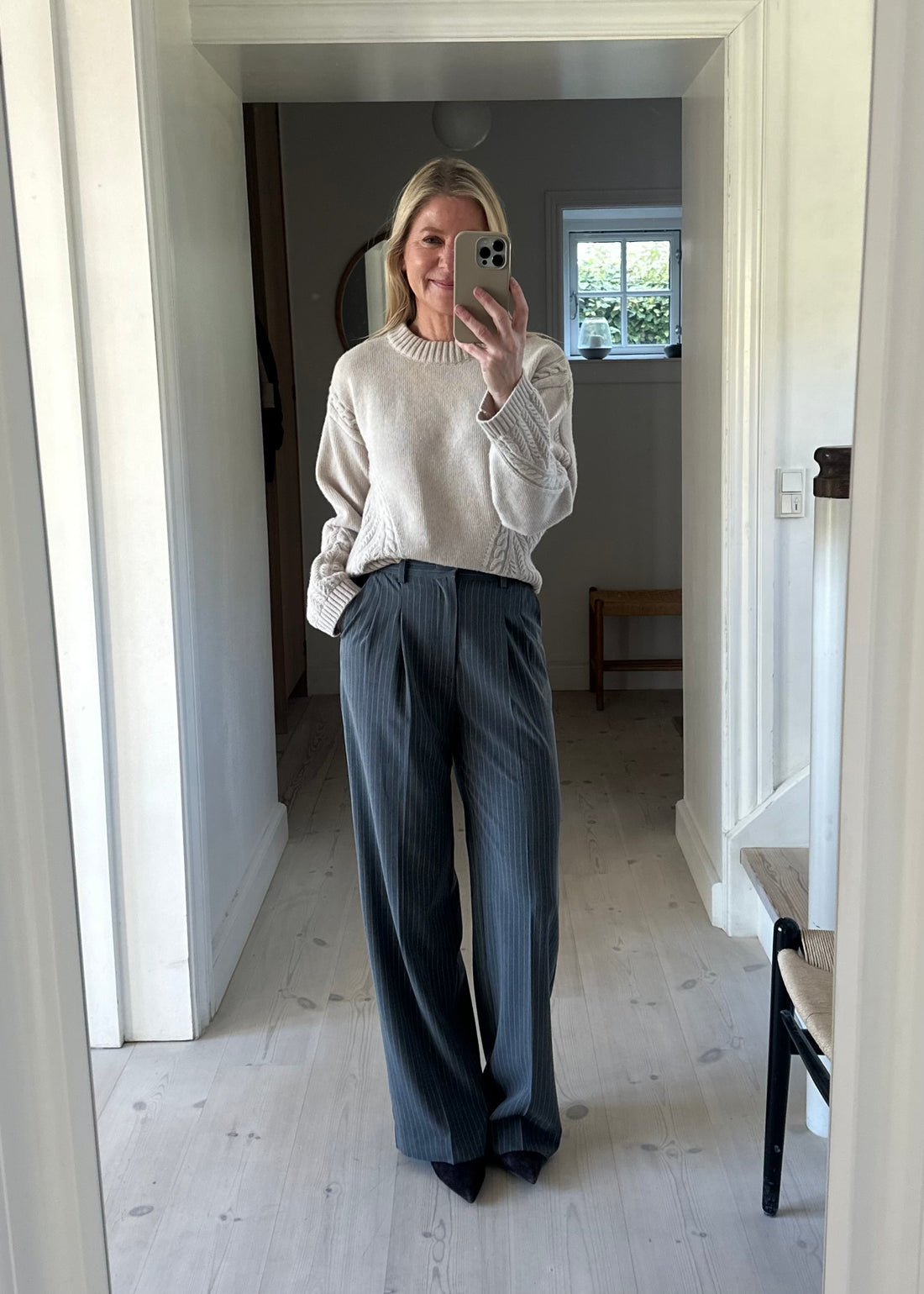 Part Two CherraPW Pants Gray Flannel Pins