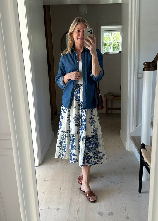 Lollys Laundry MorningLL Midi Skirt 20 Blue