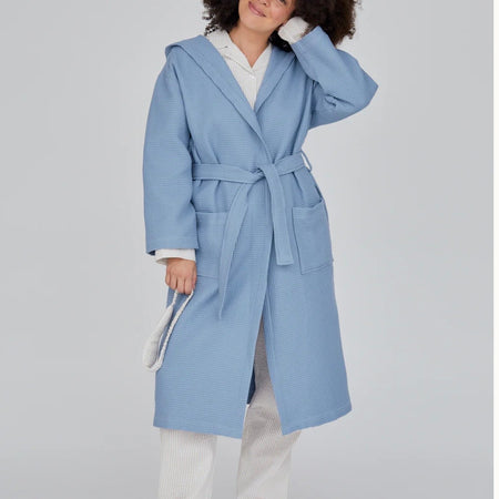 Basic Apparel Nora Long Robe GOTS ashley blue