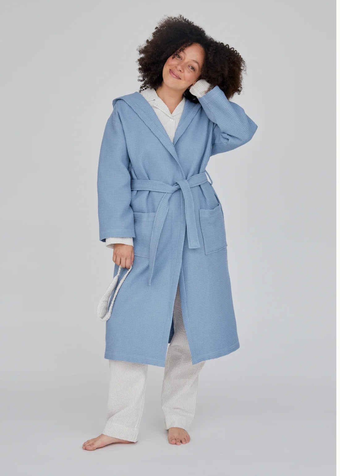 Basic Apparel Nora Long Robe GOTS ashley blue