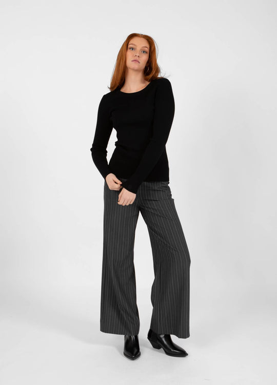 Coster Copenhagen CC Heart Maxine trousers grey pinstripe