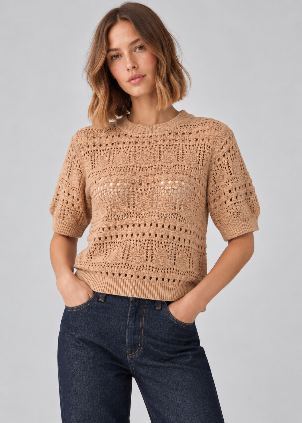Noella Livia Knit Top T-Shirts Oyster Melange